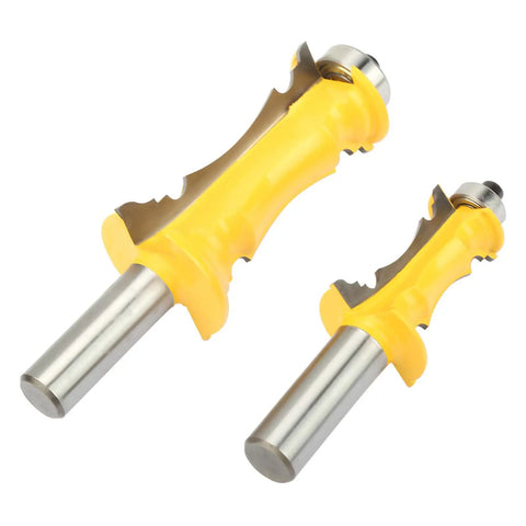 Pro Grade Crown Router Bits Set for Decorative Moldings, Durable Carbide Alloy Construction, Half Inch Shank, Two Piece Pack