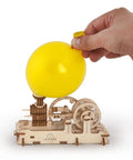 Hands On Dope Pneumatic Engine 3D Wooden Puzzle Kit For Teens And Adults No Glue Brain Teaser Construction Set Realistic Wooden Mechanical Model DIY Gift Plywood Build Educational Fun, wooden model with yellow balloon