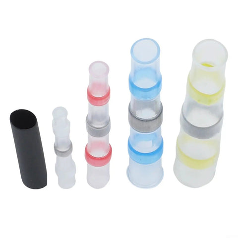 Rock Solid 420 Pc Solder Seal Wire Connector Kit With Heat Shrink Butt Terminals For Marine Auto And Home Electrical Wiring Projects Plus Color Coded Sleeves And Black Tubing For Watertight Seals 26-10 AWG