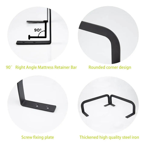 2 Pcs Universal Mattress Slide Stopper And Bed Frame Retainer Bracket Keeps Your Bed Lockdown Tight On Any Frame stops shifting with 90 degree bar