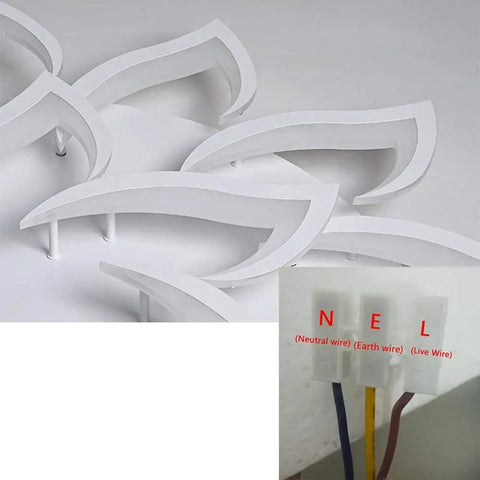 Close-up of Kids Room Dimmable LED Ceiling Light with Remote Control showing wiring connections for easy installation.
