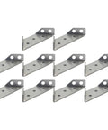 Stainless Steel Angle Brackets 10 Pcs With Pre-Drilled Countersunk Holes, heavy-duty corner braces displayed on white background.