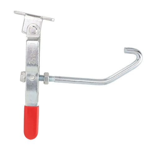 Heavy Duty Galvanized Iron J Hook Toggle Clamp With 170kg Strength For Secure Door Lid Trunk Pull Latch shown from side angle.