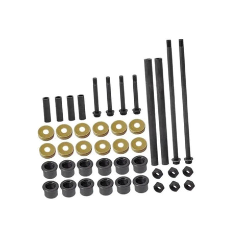 Premium Lower Control Arm Bushing Bolts Shaft Collar Kit Fits Yamaha YFZ350 Banshee Quad Years Ninety One To Zero Six Keeps Frame Snug Handles Rough Terrain Best Performance Upgrade Your Ride Today For Sick Grip Smooth Shifting Top Tier Stuff. black metal bushings, bolts, washers and collars kit
