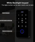 All In One Door Entry Security Kit With Waterproof Fingerprint And RFID Keypad featuring white backlight and fingerprint sensor