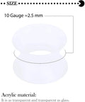 10G Clear Silicone Ear Gauges Tunnels Plugs Retainer Set Four Pairs Ultra Thin Soft Flexible Double Flared Saddle Piercing Jewelry