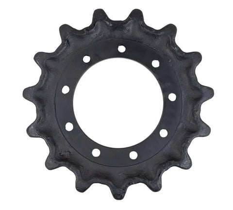 Top Shelf 2 Pack 15 Tooth Drive Sprocket For Kubota SVL75 SVL75 2 SVL75C Skid Steer Loader Heavy Duty Steel 9 bolt holes view.