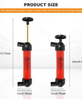 Heavy Duty Portable Siphon Pump Kit For Handheld Fluid Extractor And Universal Gasoline Oil Transfer With Hella Durable Flexible Pvc And No Sweat Garage Use, showing size dimensions of 35cm and 24cm.