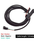 External Speed Sensor for Electric Bikes with black cable, 1.8m length, red, black, green wires, magnetic wheel sensor visible