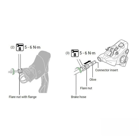 Dead Nuts Accurate 8mm Open Torque Wrench For Bicycle Brake Handle Tightening Manual Tubing Adjustment Tool No Sweat Setup For Serious Road And Mountain Riders showing flare nut and hose connection diagrams.
