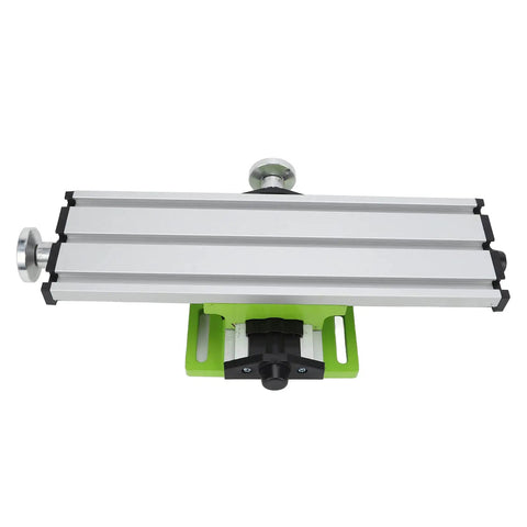 Pro Grade Precision Cross Slide Table Mini Compound Drilling Bench featuring aluminum dovetail slots and adjustable base.