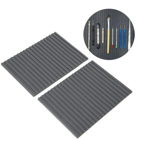 Two Pack 5.6 Inch Rubber Watch Repair Mats Portable Anti Slip Workstation Tool Organizer For Watchmakers Durable Non Slip Surface Image