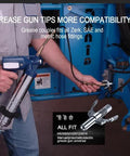 Using a leakproof grease gun coupler 12000 PSI for universal fittings on heavy machinery.