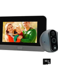 Peephole Doorbell Camera With 1080P HD Video, Dope Night Vision, Motion Detection, WiFi, Two Way Talk, Cloud Storage, Built In Chime, And 4.3 Inch LCD Monitor Upgrade Version showing integrated monitor and camera unit.