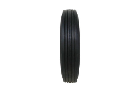 Side view of 8 Inch Semi Pneumatic Rubber Tire With Steel Hub And Ball Bearings For Hand Trucks And Lawn Equipment Ribbed Tread