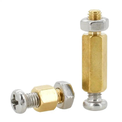 Brass Standoff Spacer Kit 10Pcs M2 M2.5 M3 Hex Threaded Bracket Pillars For Motherboard And PCB Mounts 17mm Length Bracket Rack Support Metal Screws Nuts Bolts For DIY Electronics And Furniture Projects, brass spacer with nut