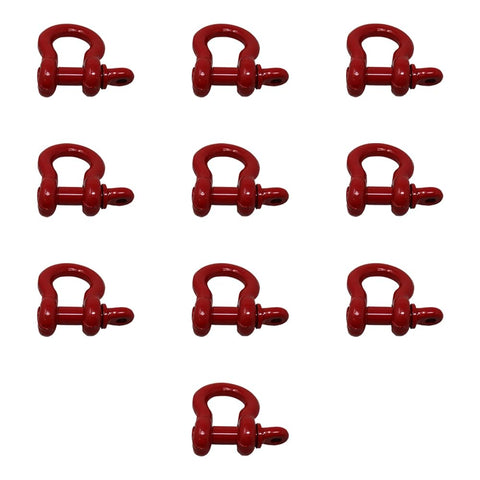 Three Quarter Inch Forged Screw Pin Shackle D Ring Ten Pack For Rope Cable And Chain Rigging With Three And A Quarter Ton Working Load Limit