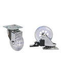 Pack Of Four 3-Inch PU Transparent Crystal Wheel Casters With Brakes For Furniture And Cabinets, Built Tough Stem Castors