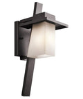 Stonebrook Outdoor Wall Light In Architectural Bronze, One Light Aluminum Lantern With Satin Etched Cased Opal Glass, wet location ready