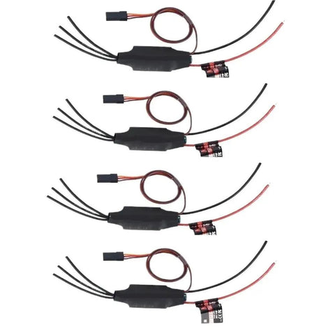 2300KV Brushless Motor With 12A ESC Prop Set For FPV Drones And Quadcopters laid out in a row for QAV250 2204 series