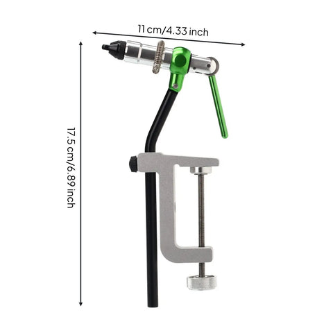 Rotating Fly Tying Vise With Flexible Head And Locking Jaw Clamp On Hook Holding Stand For Easy Fly Tying At Home Pro Grade Durable Metal Build No Slippage Silver, 17.5 cm clamp vise