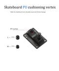 Eight Piece Skateboard Longboard Truck Pivot Cup Replacement Set With Large And Medium Deck Guards shown with PU cushioning vertex