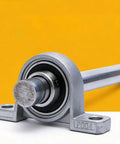 4 Pack Pillow Block Bearings 8mm ID Self Aligning Zinc Aluminum Alloy Flange Mount Support For T8 Lead Screws Closeup View