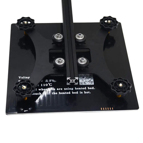 Close-up of Dope Modular Y Carriage Plate Upgrade Kit for 2040V Aluminum Profile 3D Printer with pulleys and screws
