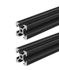 Two Pack Black Aluminum V Slot Extrusions 20x20mm 400mm Length For 3D Printer CNC Machines Makers Anodized European Standard 20 Series V Type Linear Rail Profiles 2 Pieces, two black 2020 rails