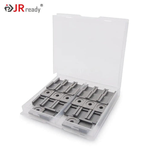 Deutsch Circular Connector Mounting Clips Kit, 20 Pieces, shown in open case with beefy mounting clips for secure fit.