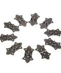 Antique Bronze Gold Flower Metal Butt Hinges For Cabinets And Jewelry Boxes 57 By 31mm Six Hole Door Drawer Hinge Set