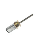 Close-up of Tiny But Mighty N20 Micro Gear Motor 5V DC 30RPM Geared Motor for Robotics, showing metal D shaft.