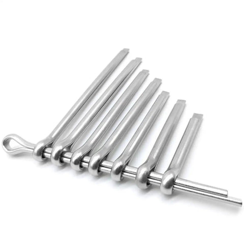 Assorted sizes of cotter pins from 220 Count Stainless Steel Cotter Pins And Hitch Pin Clips Kit For Axles Trailers And Car Repair