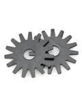 Heavy Duty 10 Piece Wheel Dresser Replacement Blades Quick Swap Shovel Sharpener Heads, two black abrasive wheels close-up.