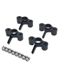 Heavy Duty Metal Steering Knuckle Hub Carrier 4Pc Racing Upgrade Kit For 1/10 Scale Rc Cars black finish includes knuckles and screws.
