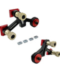 Buttery Smooth Glide No Sweat Setup Rock Solid Precision Tracking Table Saw Stock Guides with shockproof aluminum rollers and push blocks.