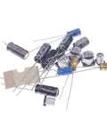 25 Pcs GameGear Capacitor Set For GG Motherboard Replacement, Standard Size Metal Capacitors For Stable Console Repair And Reliable Performance In Industrial Equipment Supplies, assorted leaded capacitors on white