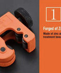 Harden Pro Mini Pipe Cutter 1/8 To 7/8 Inch Handy Tube Cutter with zinc alloy body, steel wheel visible, product close-up view
