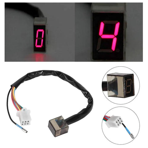 Motorcycle Gear Position Indicator With LED Display And Clutch Lever Sensor 5 Speed Digital Gear Indicator for dirt bikes