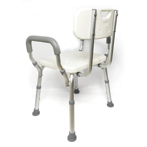 Heavy Duty Adjustable Shower Chair With Padded Armrests And Backrest For Inside Shower Bath Stool Safe Bariatric Shower Seat