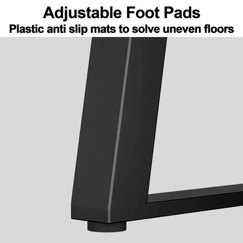Adjustable foot caps for Built Different Heavy Duty Metal Table Legs Matte White Industrial Desk Legs to prevent slipping.
