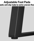 Close-up of adjustable foot pads on Heavy Duty White Metal Table Legs With Adjustable Floor Protectors Solid Iron Construction for DIY desks.