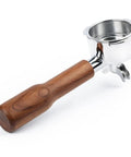51mm Portafilter With Two Spouts For Gevi Casabrews CM5418 3700 Series And Mr Coffee Espresso And Cappuccino Machines, rosewood handle