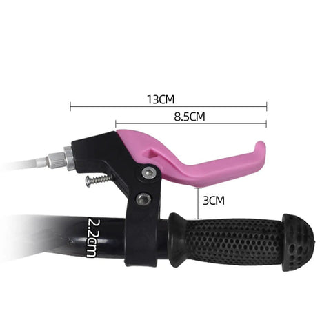 Pink Kids Bike Brake Lever Set for Small Hands Easy Three Finger Pinch Handle Childrens Bicycle Brake Lever with pink lever