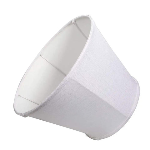 Large Drum Lampshade Set Of 2 White Linen DIY Fabric Spider Fitter Lampshades, 10x14x10 Inches, side view