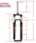26 Inch Mountain Bike Suspension Fork 100mm Travel One And One Eighth Inch Steerer Quick Release Manual Lockout