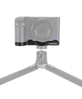 L-Shaped Grip For Sony ZV-1 II And ZV-1F Vlog Cameras With Black ARCA Extension Bracket on small tripod