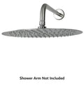 Bangin Ultra Thin 12 Inch Rain Shower Head With Pressure Boost And High Flow, brushed nickel finish, wall mounted view