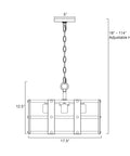 Open Drum 4 Light Modern Farmhouse Chandelier With Interchangeable Walnut And White Ash Wood Panels in coarse black finish