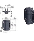 2-pack adjustable torque-damping cabinet hinges for flat cabinet doors, black/gray, Amazon brand